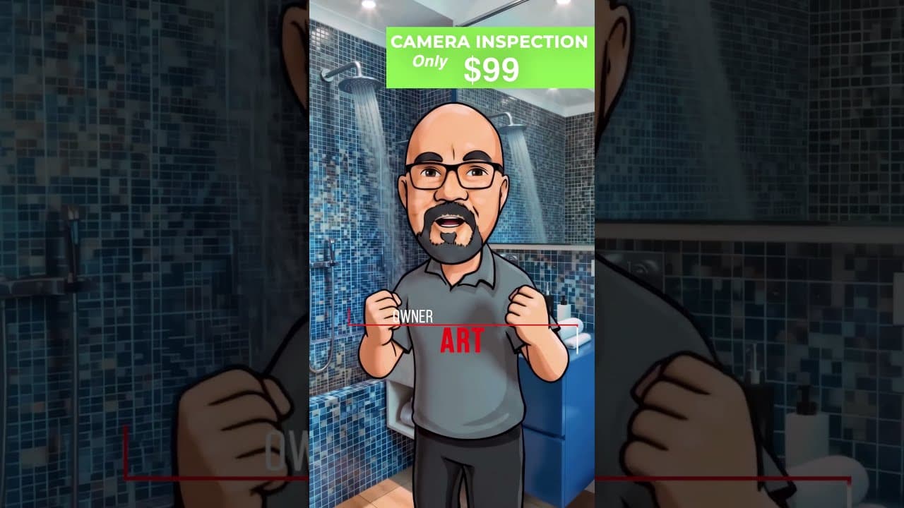 Drain Scope Solutions — $99 camera-inspection promo — Animated short-form commercial for Drain Scope Solutions promoting their $99 camera-inspection special. Cartoon owner-avatar walks through the offer in a short-form (~30s) drain-service spot.